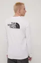 бял Памучна блуза с дълги ръкави The North Face L/S Easy Tee