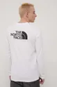 bijela Pamučna majica dugih rukava The North Face L/S Easy Tee