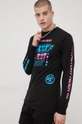 HUF longsleeve bawełniany czarny