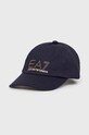 Бавовняна кепка EA7 Emporio Armani аплікація темно-синій 285559.2R104