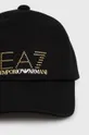 Βαμβακερό καπέλο EA7 Emporio Armani μαύρο
