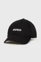 czarny Hugo czapka bawełniana 50469408 Damski
