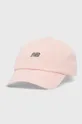 różowy New Balance czapka bawełniana LAH01003PIE Damski