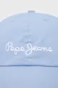 Дитяча бавовняна кепка Pepe Jeans блакитний