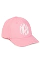 Dkny czapka bawełniana dziecięca D31191 nadruk różowy D31191
