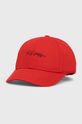 czerwony Tommy Hilfiger czapka bawełniana dziecięca Dziecięcy