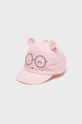 Mayoral Newborn czapka bawełniana dziecięca pastelowy różowy
