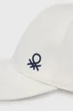 Παιδικός βαμβακερός Καπέλο United Colors of Benetton λευκό