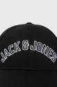 Bavlnená čiapka Jack & Jones čierna