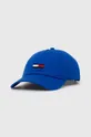 μπλε Βαμβακερό καπέλο του μπέιζμπολ Tommy Jeans Ανδρικά