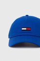 Akcesoria Tommy Jeans czapka z daszkiem bawełniana AM0AM08496.PPYY niebieski