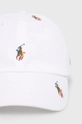 Βαμβακερό καπέλο Polo Ralph Lauren λευκό