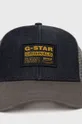 Βαμβακερό καπέλο G-Star Raw σκούρο μπλε