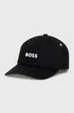 czarny Boss Orange czapka bawełniana 50468094 Męski