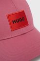 HUGO czapka bawełniana 50468754 fiołkowo różowy
