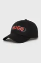 czarny HUGO czapka bawełniana 50469770 Męski