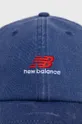 Bavlnená čiapka New Balance LAH01003VBE modrá