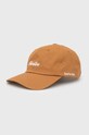 Pamučna kapa Primitive Cut N Sew natpis smeđa pa122h00.khaki