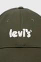 Bavlnená čiapka Levi's zelená