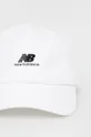 Памучна шапка New Balance LAH01003WHT бял