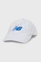 biały New Balance czapka bawełniana LAH13010WT Unisex