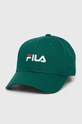 Памучна шапка с козирка Fila Brasov памук зелен FCU0019