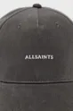 Bavlnená čiapka AllSaints sivá