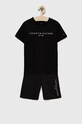 Дитячий бавовняний комплект Tommy Hilfiger бавовна чорний KB0KB07436.PPYY