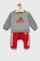 czerwony adidas Performance Dres dziecięcy HF1958 Chłopięcy