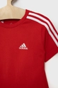 Pamučna dječja trenirka adidas crvena