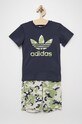 adidas Originals set de bumbac pentru copii HE6928 cu modele bleumarin HE6928