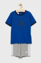 голубой Детский комплект из хлопка adidas Performance HF1896 Для мальчиков