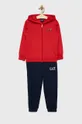 κόκκινο Παιδική βαμβακερή αθλητική φόρμα EA7 Emporio Armani Για αγόρια
