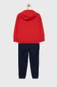 Παιδική βαμβακερή αθλητική φόρμα EA7 Emporio Armani κόκκινο