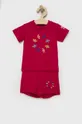 ροζ adidas Originals - Παιδικό βαμβακερό σετ Για κορίτσια