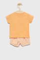 United Colors of Benetton komplet bawełniany dziecięcy 3E5LA100H.W pomarańczowy SS22