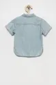 Детская хлопковая рубашка United Colors of Benetton голубой