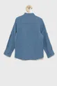 Παιδικό λινό πουκάμισο United Colors of Benetton μπλε