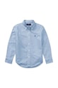 Детская хлопковая рубашка Polo Ralph Lauren длинный голубой 322819238002