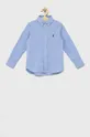 niebieski Polo Ralph Lauren koszula bawełniana dziecięca 322819238002 Chłopięcy
