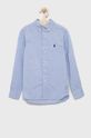 jasny niebieski Polo Ralph Lauren koszula bawełniana dziecięca 323819238002 Chłopięcy
