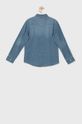 Детская хлопковая рубашка Levi's 9E6866.B.NOS голубой AA00