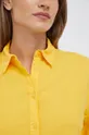 Sisley koszula lniana żółty