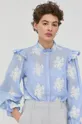 modrá Bavlnená košeľa Bruuns Bazaar Dámsky