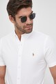 Bavlnená košeľa Polo Ralph Lauren slim biela 710787736003