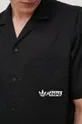negru adidas Originals cămașă din bumbac HT1654