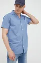 μπλε Βαμβακερό πουκάμισο Solid