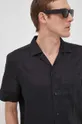чёрный Льняная рубашка Hugo Мужской