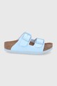 Birkenstock Klapki dziecięce imitacja skóry licowej niebieski 1021720