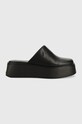 Шкіряні шльопанці Vagabond Shoemakers Courtney платформа чорний 5334.301.92